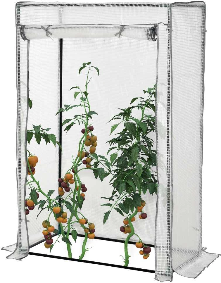 Outsunny šiltnamis su PE tinklelio plėvele, durimis, žiemai atsparus plieno plėvelinis šiltnamis, šiltnamis balkonui, sodui, pomidorų namelis 101 x 50 x 150 cm, šiltnamis pomidorams, daržovėms, gėlėms, baltas