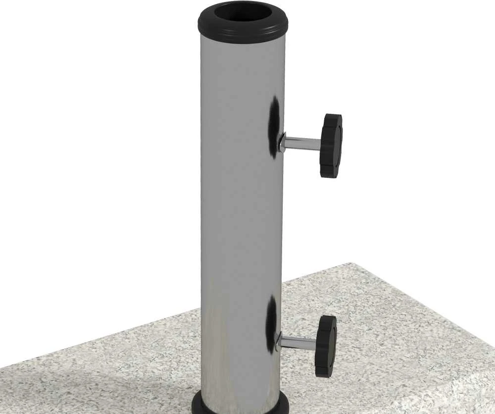 Outsunny skėčio stovas 25 kg, stovas pusapvaliam skėčiui su Ø32/38/48 mm kotu, granito pagrindas, pilkas