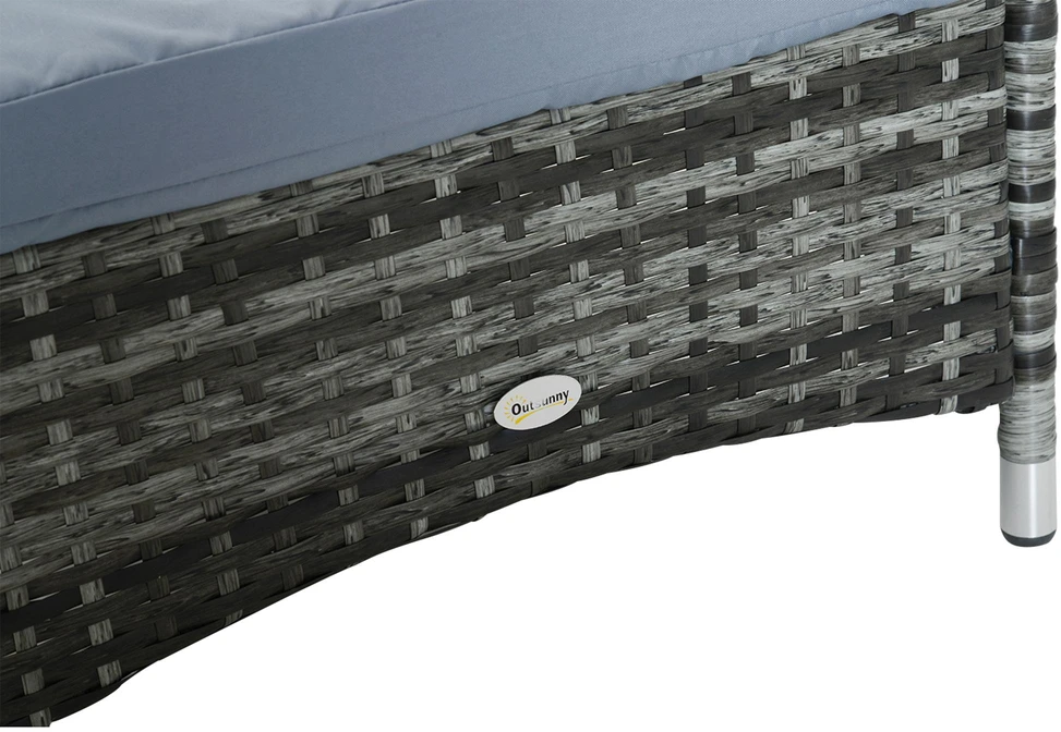 Outsunny sodo gultas, poliratanas ir metalas, pilkas, 200x73x30-103 cm