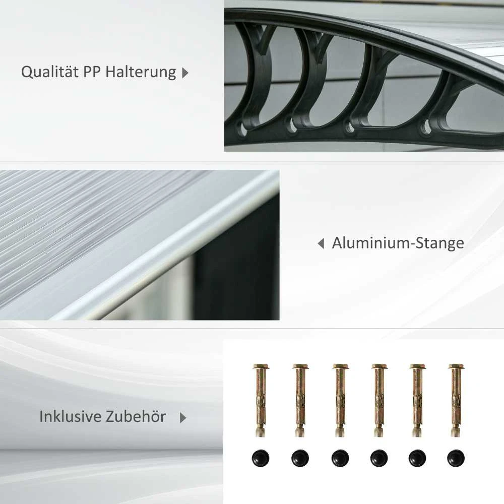 Outsunny stogelis durims 200 x 96 x 27 cm, apsauga nuo UV spindulių, lietaus ir saulės, aliuminis, juodas | Aosom