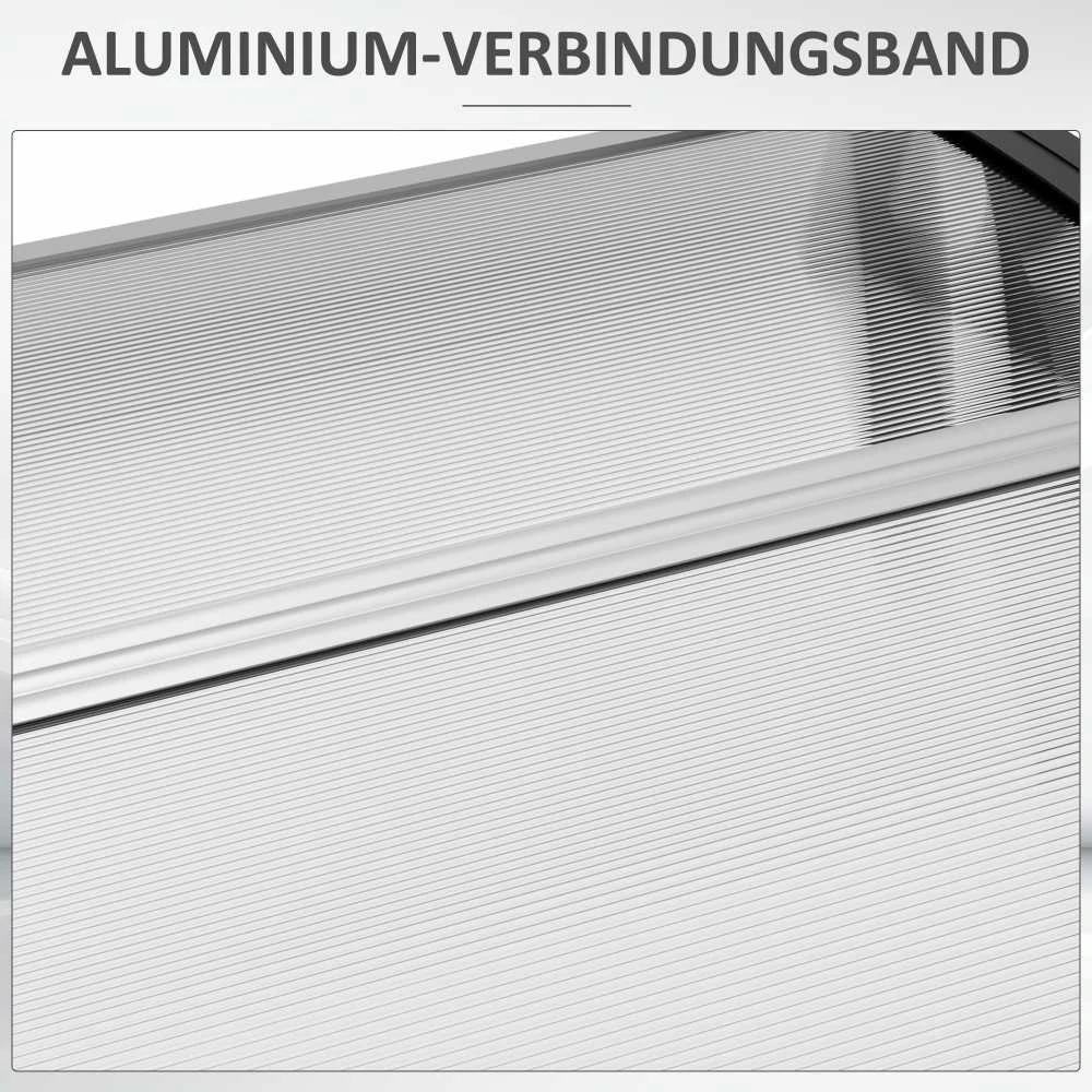 Outsunny stogelis durims 200 x 96 x 27 cm, apsauga nuo UV spindulių, lietaus ir saulės, aliuminis, juodas | Aosom