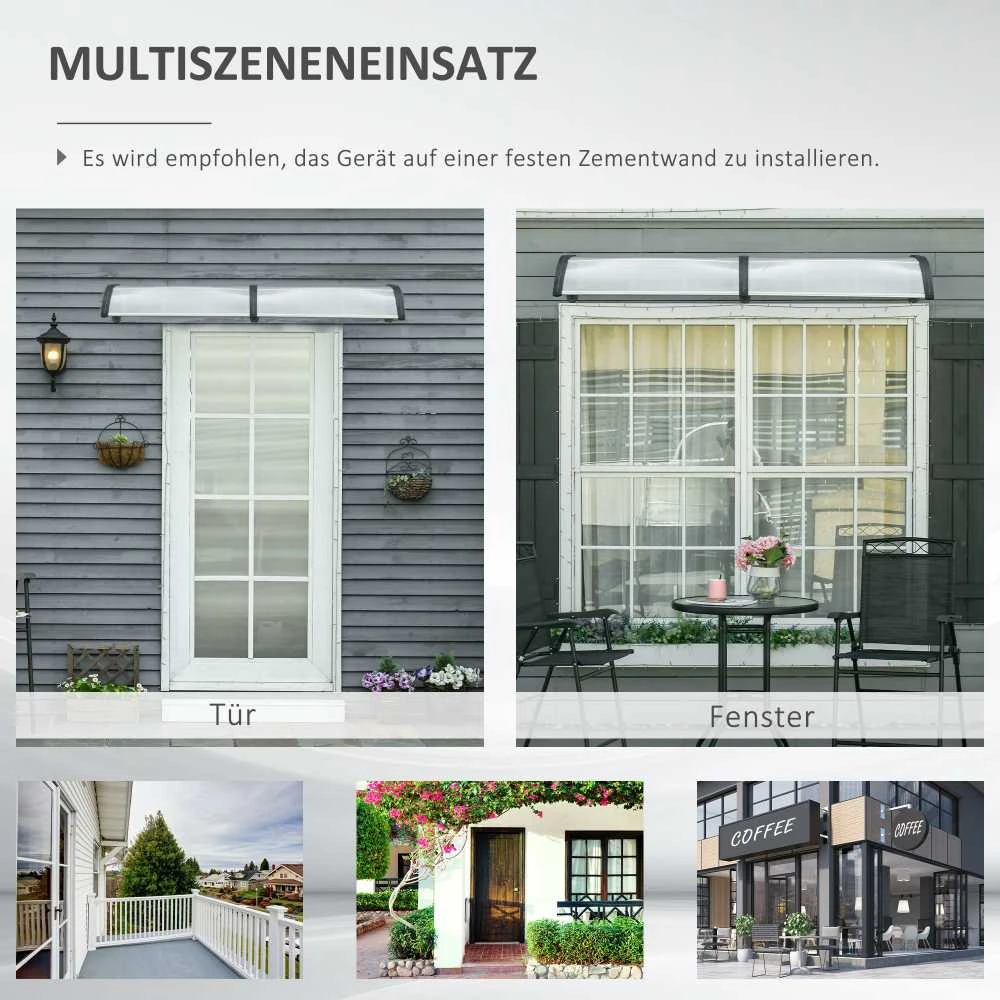 Outsunny stogelis durims 200 x 96 x 27 cm, apsauga nuo UV spindulių, lietaus ir saulės, aliuminis, juodas | Aosom