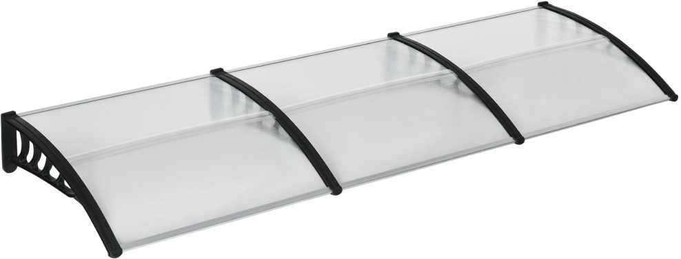 "Outsunny" stogelis lauko durims 303 x 96 x 27 cm stogelis su apsauga nuo UV spindulių, apsauga nuo lietaus, apsauga nuo saulės lauke aliuminis juodas