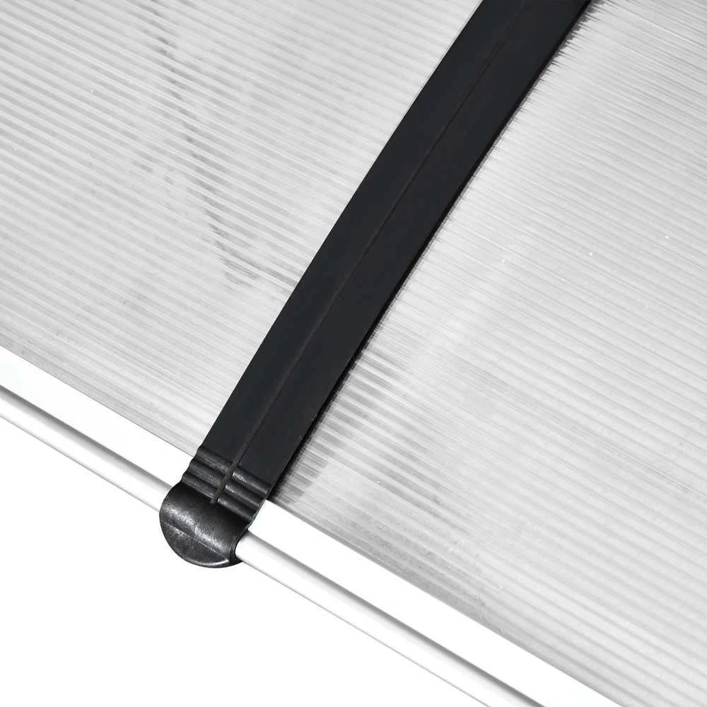 Outsunny stogelis durims, 90 x 295 cm, arkos formos polikarbonatinis stogelis su apsauga nuo UV spindulių, apsauga nuo saulės ir lietaus