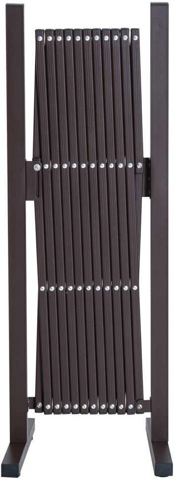 Ištraukiama Outsunny žirklinė tvorelė, 35–300 cm, idealiai tinka sodui, aliuminis, ruda, aukštis 103,5 cm