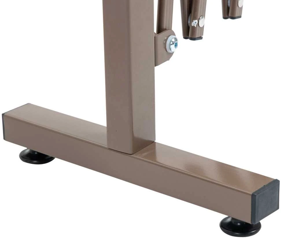 Ištraukiama Outsunny žirklinė tvorelė, 35–300 cm, idealiai tinka sodui, aliuminis, ruda, aukštis 103,5 cm