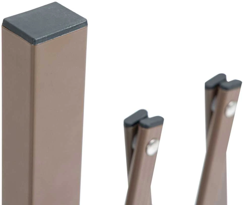 Ištraukiama Outsunny žirklinė tvorelė, 35–300 cm, idealiai tinka sodui, aliuminis, ruda, aukštis 103,5 cm