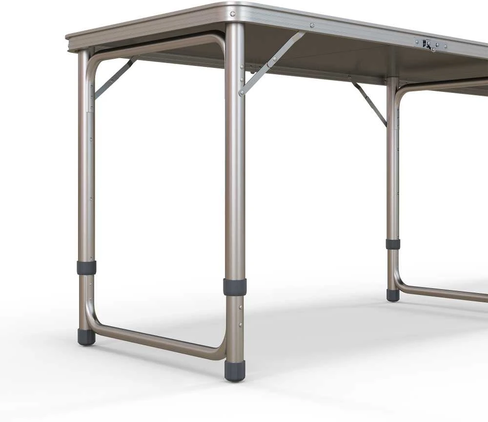 Outsunny Beer Pong stalas, sulankstomas kempingo stalas, 240 x 60 cm, reguliuojamo aukščio, kelioninis stalas sodui, balkonui, aliuminis, juodas