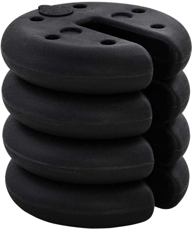 Outsunny Švenčių palapinės svoris, paviljono svoris iki 5kg, HDPE plastikas, juodas, Ø25x6cm