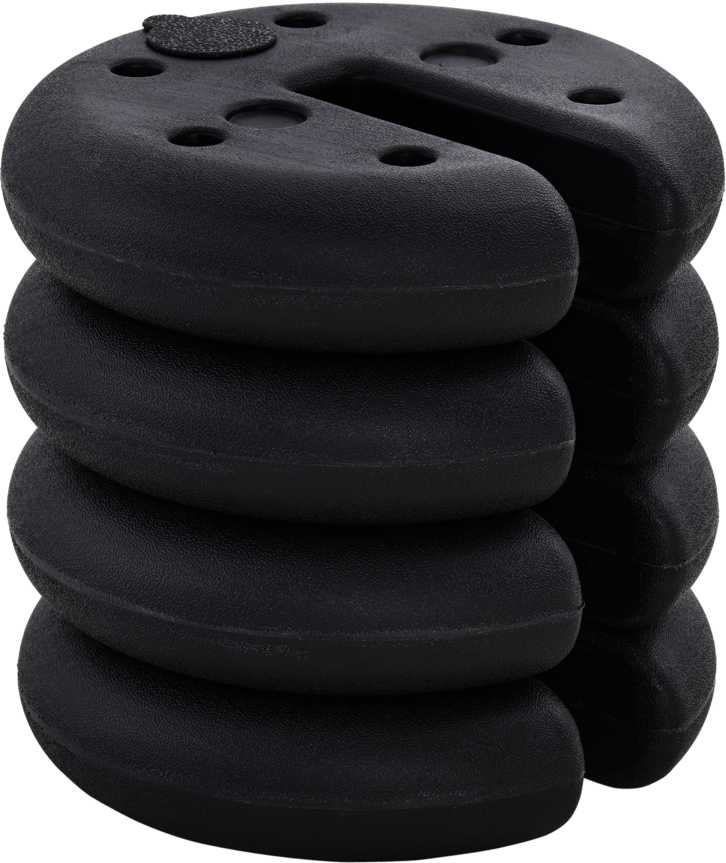 Outsunny Švenčių palapinės svoris, paviljono svoris iki 5kg, HDPE plastikas, juodas, Ø25x6cm
