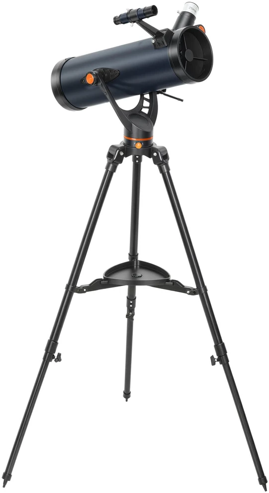 Outsunny teleskopas su veidrodžiais, 114 mm objektyvas, 2 okuliarai, ieškiklis, aliuminis, tamsiai mėlynas
