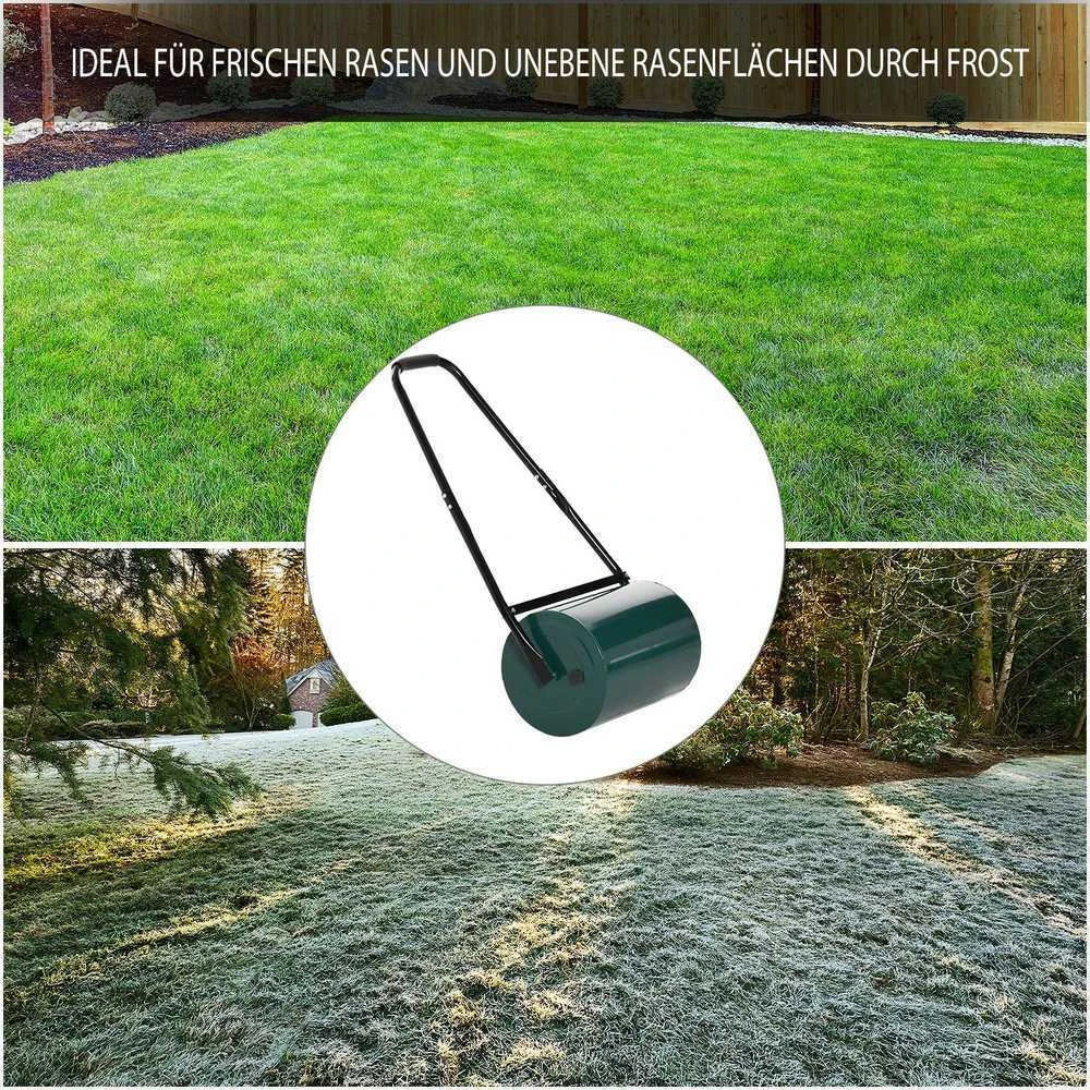 Outsunny vejos volas, sodo volas su U formos rankena, 31 cm skersmens, 30 cm darbinio pločio, 40 l talpos vandeniui/smėliui, metalinis, žalias