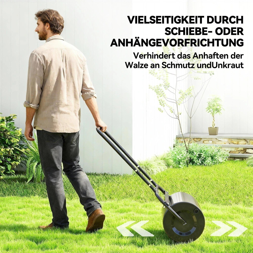 Durhand Outsunny vejos volas su U formos rankena, 32 cm skersmens, 38 l vandens / 62 kg smėlio talpa, metalinis, juodas, 57x32,5x107 cm