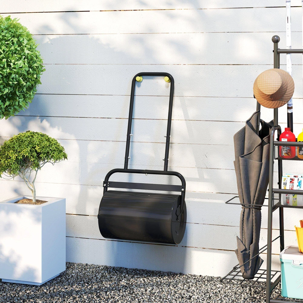 Durhand Outsunny vejos volas su U formos rankena, 32 cm skersmens, 38 l vandens / 62 kg smėlio talpa, metalinis, juodas, 57x32,5x107 cm