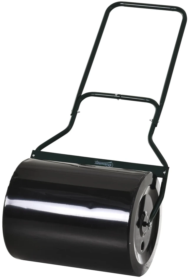 Outsunny vejos volas su U formos rankena, sodo volas, 40 cm skersmuo, 60 l vandens/smėlio talpa, metalinis, juodas, 57 x 40 x 123 cm