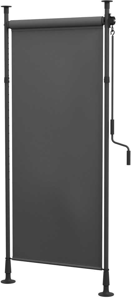 Outsunny vertikali markizė, apsauga nuo saulės, balkono užuolaida 120x220-310cm, atspari oro sąlygoms su alkūne, poliesteris, tamsiai pilka
