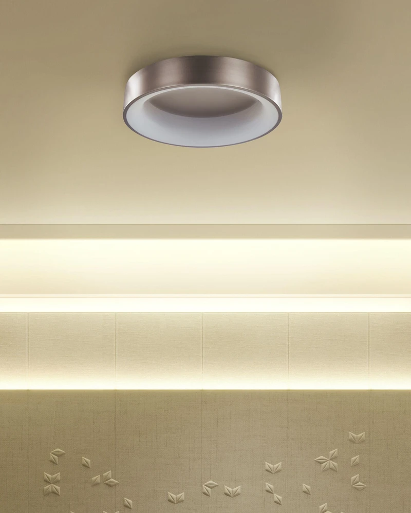Beliani LED lubinis šviestuvas DAWEI metalinis šviesiai rudas
