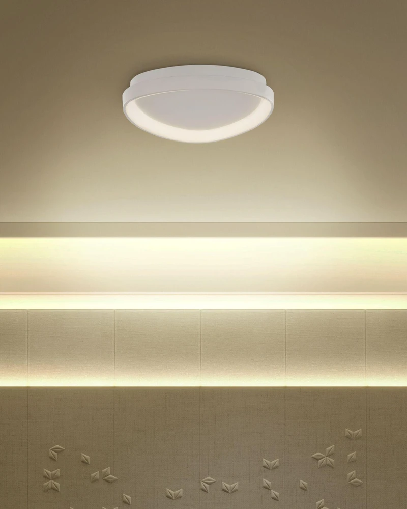Beliani LED lubinis šviestuvas NANDING metalinis baltas