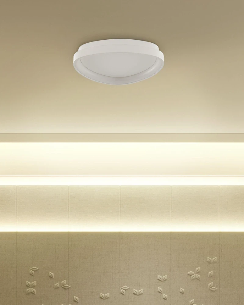 Beliani LED lubinis šviestuvas NANDING metalinis baltas