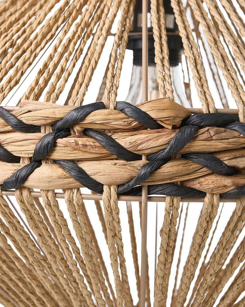 Pakabinamas šviestuvas Beliani Pakabinama lempa RABACCA, popierinis pynimas, natūrali