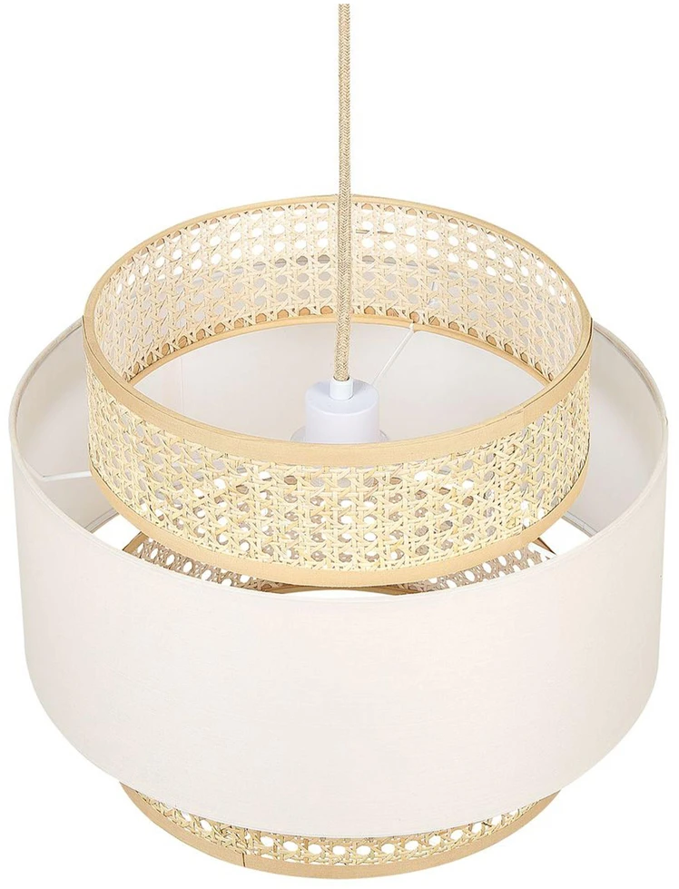 Pakabinamas šviestuvas Beliani Pakabinama lempa YUMURI Rattan šviesiai smėlio spalvos