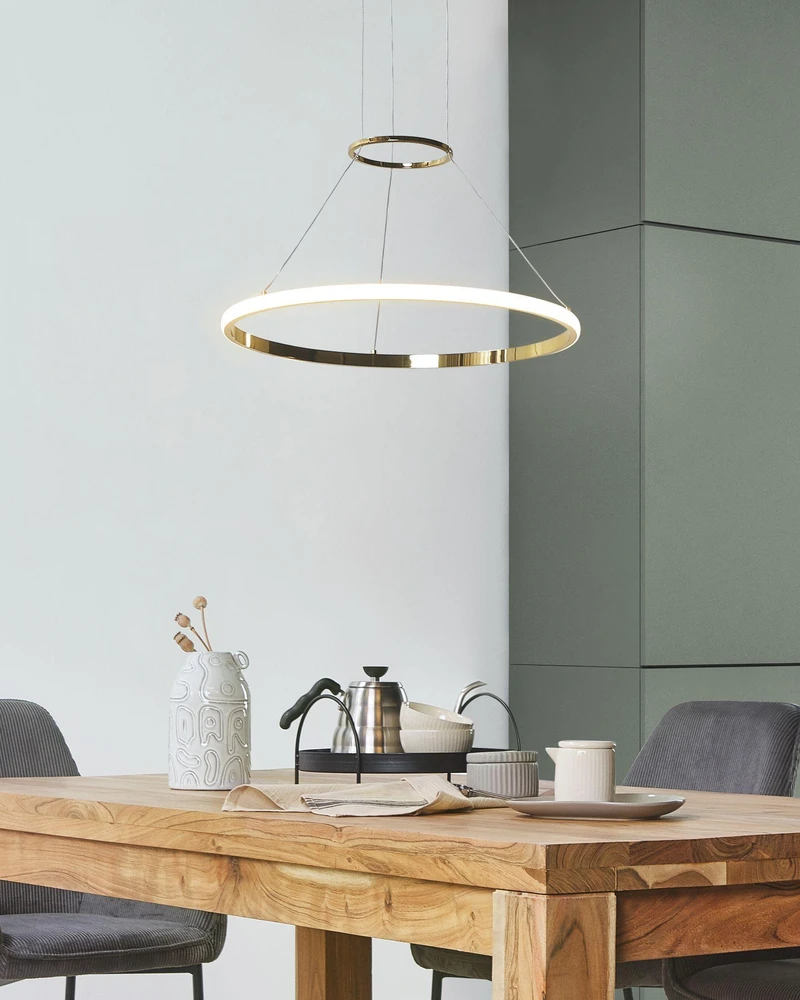 Pakabinamas šviestuvas Beliani Pakabinamas LED šviestuvas TANO metalinis auksinis