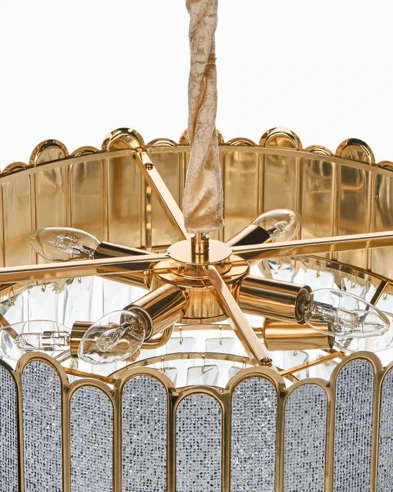 Pakabinamas šviestuvas Beliani Šviestuvas AGUARICO stiklinis žalvarinis