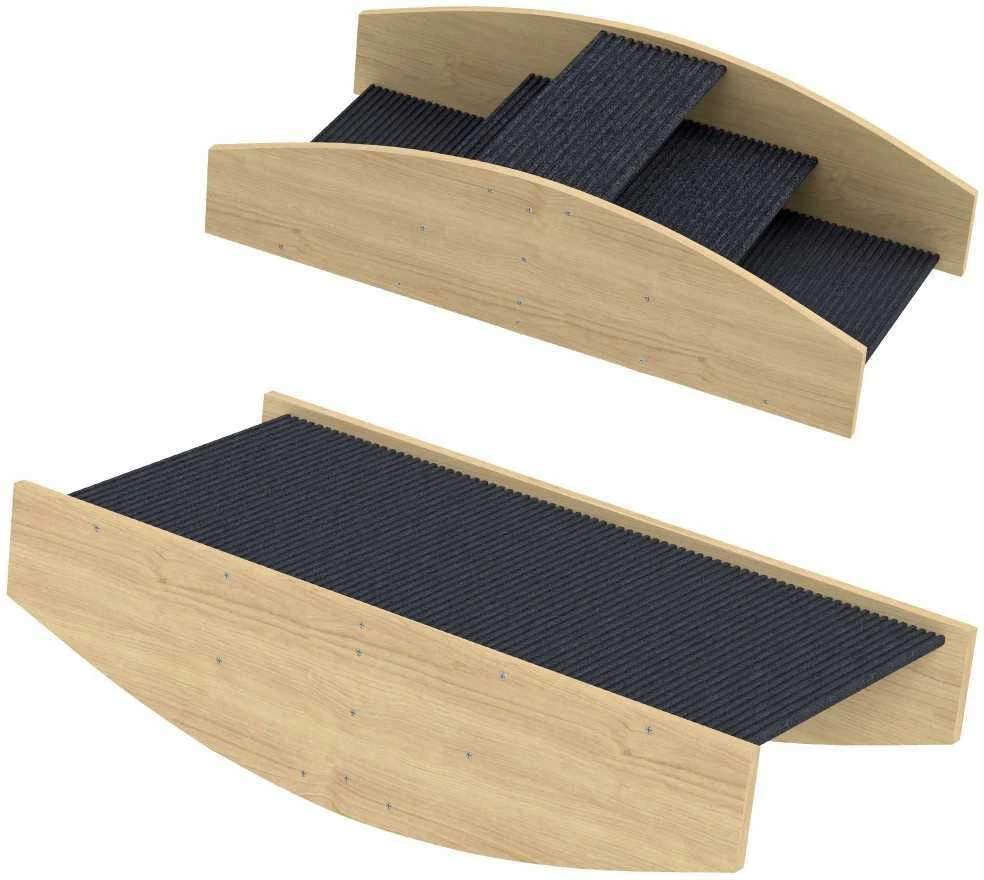 PawHut 2-in-1 šunų sūpynės, medinės šunų „Agility“ sūpynės, šunų „Agility“ rampa mažų ir vidutinių veislių šunims iki 15 kg, pusiausvyrai ir pasitikėjimui ugdyti, 80 x 39,5 x 20 cm, natūralaus medžio
