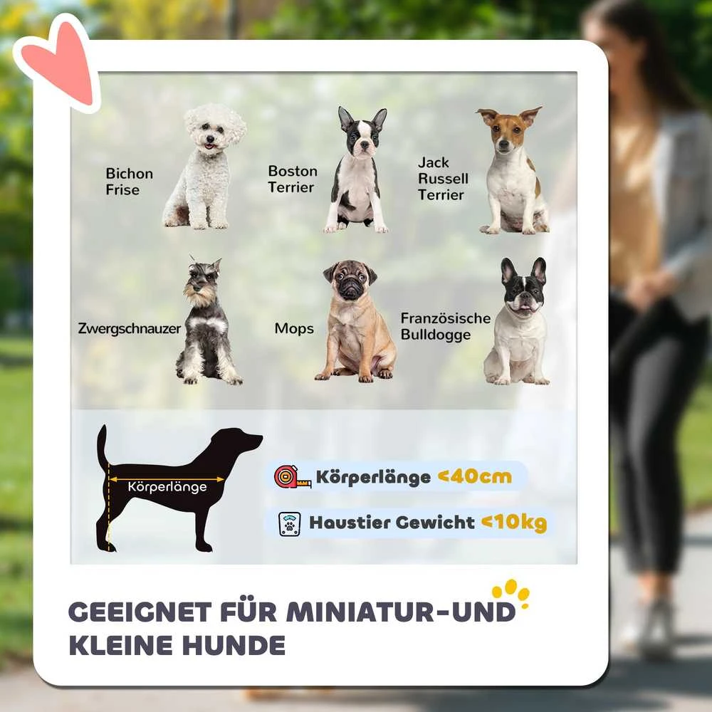 „PawHut“ 2-in-1 sulankstomas šunų ir kačių vežimėlis iki 10 kg, su pagalvėle, tinkliniais langais, durelėmis ir krepšiu daiktams laikyti, tamsiai žalias