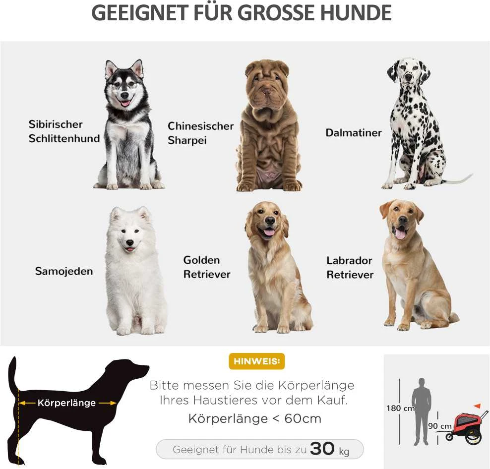 Pawhut 30 kg, dideliems šunims, Oksfordo audinys, raudona