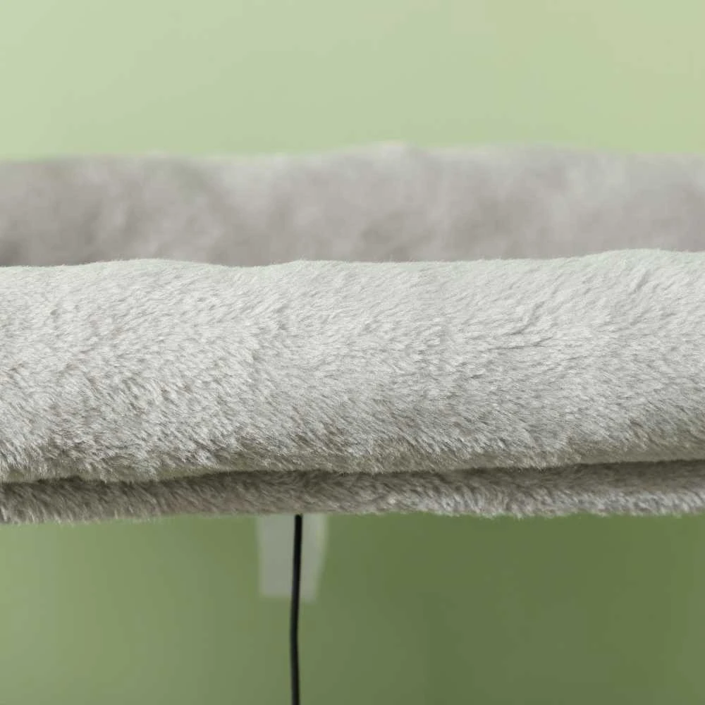 PawHut 132 cm katės draskyklė su nameliu, žaisliuku, sizalio stulpais, katėms iki 6kg, šviesiai pilka