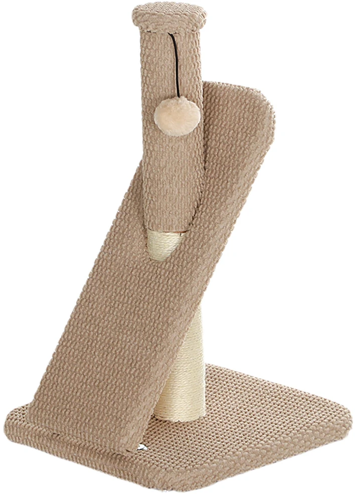 PawHut draskyklė, 54 cm draskymo stulpas, sizalio kačių draskyklė su žaisliniu kamuoliuku, draskyklė katėms, baldai katėms, vidaus naudojimui, kreminė balta