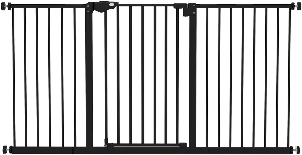 PawHut apsauginiai varteliai naminiams gyvūnėliams, be gręžimo, metalas/plastikas, juodi, 136,3 cm x 76,2 cm