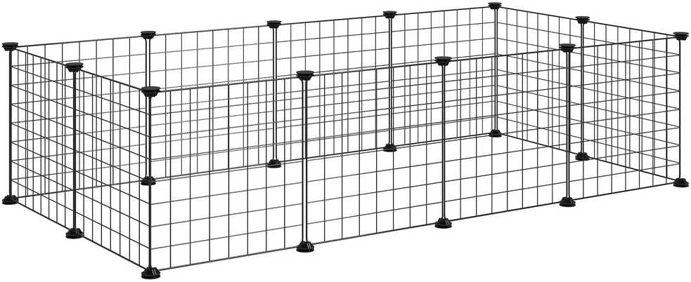 PawHut aptvaras smulkiems gyvūnams, metalinis tinklinis, lankstus, juodas, 106x73x36cm