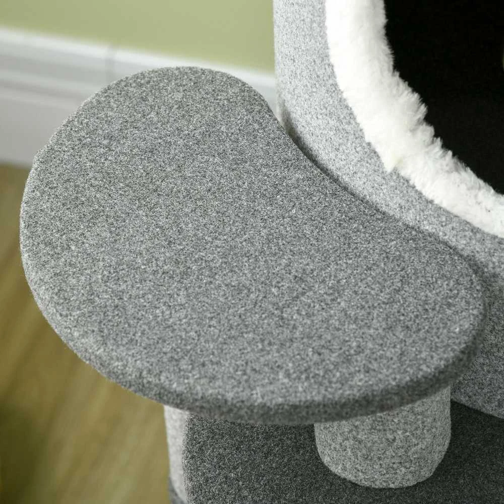 PawHut kačių draskyklė 99 cm su katės guoliu, žaidimų kamuoliuku ir platformomis