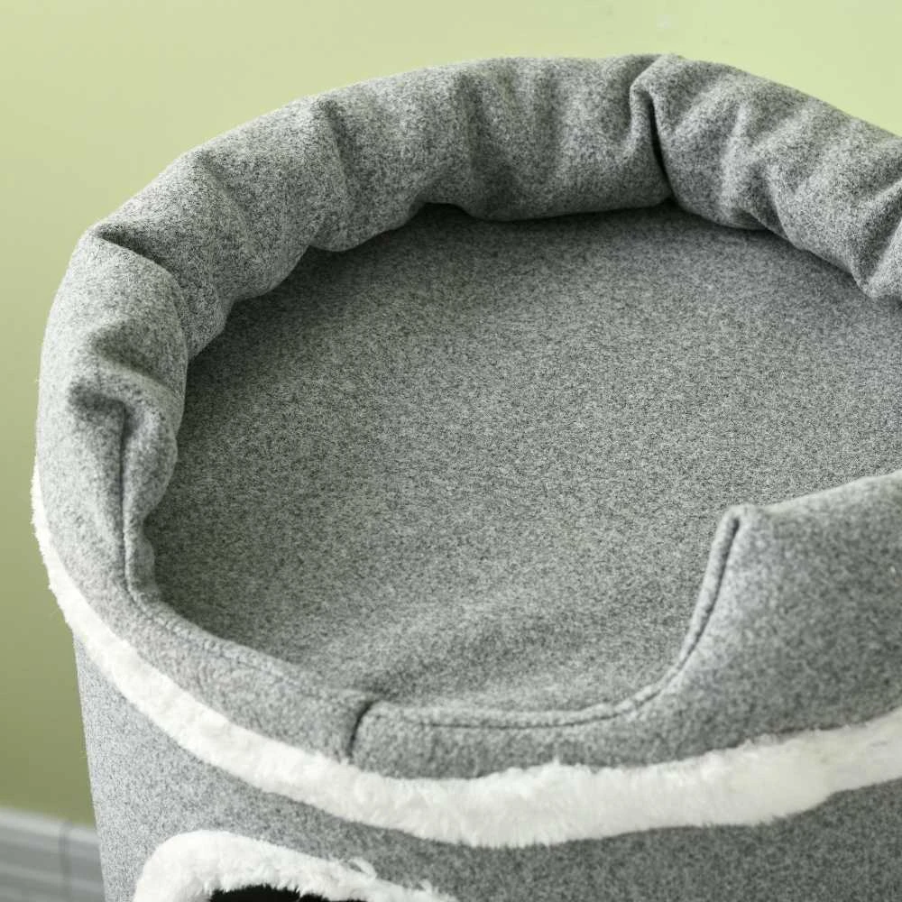 PawHut kačių draskyklė 99 cm su katės guoliu, žaidimų kamuoliuku ir platformomis