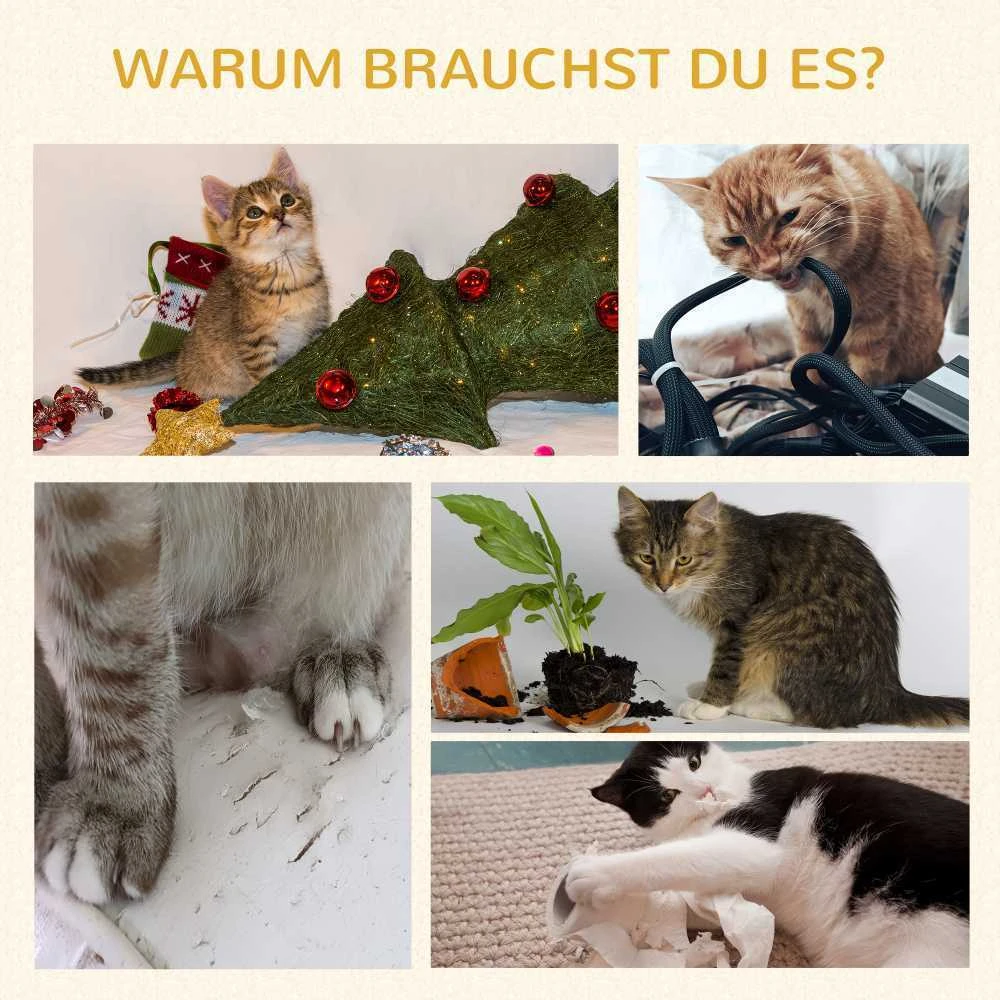 PawHut kačių draskyklė 170 cm, didelė draskyklė su pagalvėlėmis, draskymo lenta, 3 platformomis, plieniniais kačių baldais, juoda