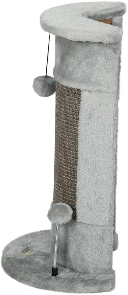 PawHut kampinis draskyklė stulpas, 58 cm Sizalio draskyklė, kačių draskyklė, maža kačių draskyklė su draskymo kamuoliuku, baldai katėms vidaus patalpoms, pilka