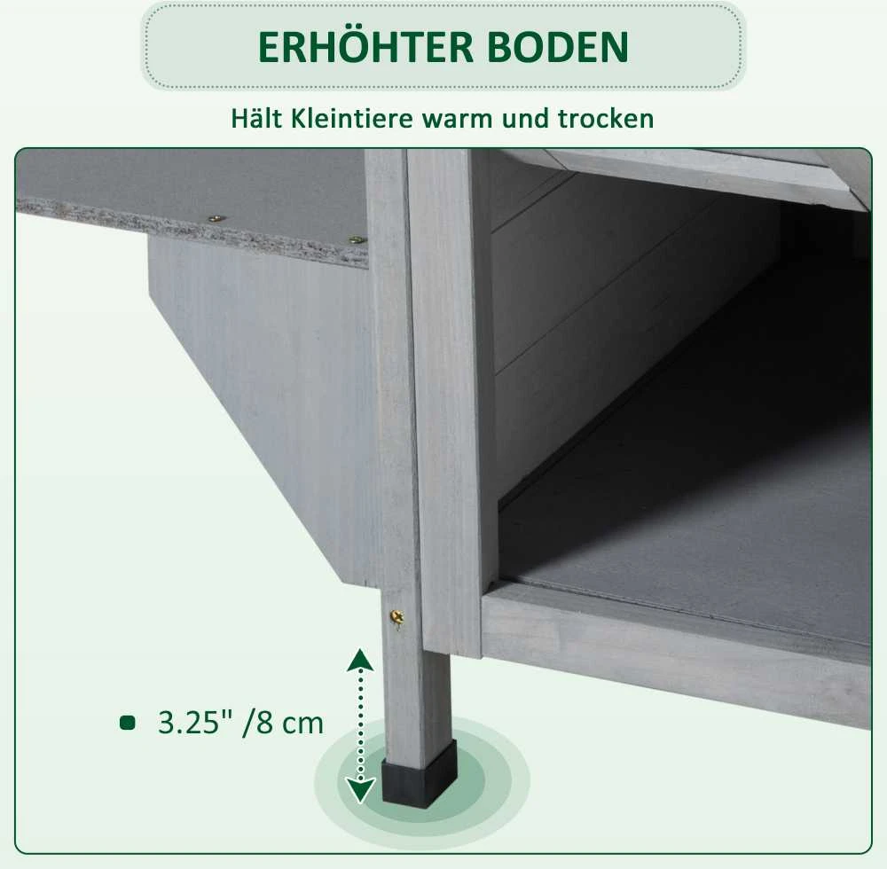 PawHut medinis kačių namelis, lauko būdelė katėms su laiptais, 2 aukštų, namelis mažiems gyvūnams iki 4,5kg, baltas, 78 x 55,5 x 91 cm