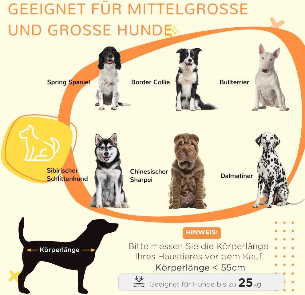 PawHut šunų narvas, šunų būda, su pagalve, 2 skląsčiai vidutinio dydžio šunims, šunų dėžė su dvigubomis durelėmis, šunų namelis, pilka, 90 x 58 x 65 cm