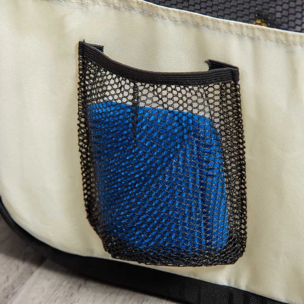 PawHut šuniukų aptvaras, 600D Oksfordo audinys, Ø120xH58cm, juodas