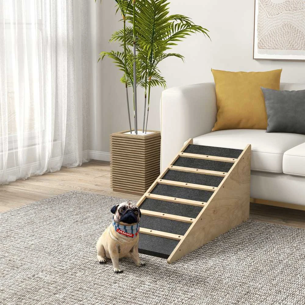 PawHut šunų rampa, neslidi naminių gyvūnėlių rampa automobiliui, įlipimo pagalba vidutinio dydžio šunims iki 20 kg, 90x40x45 cm