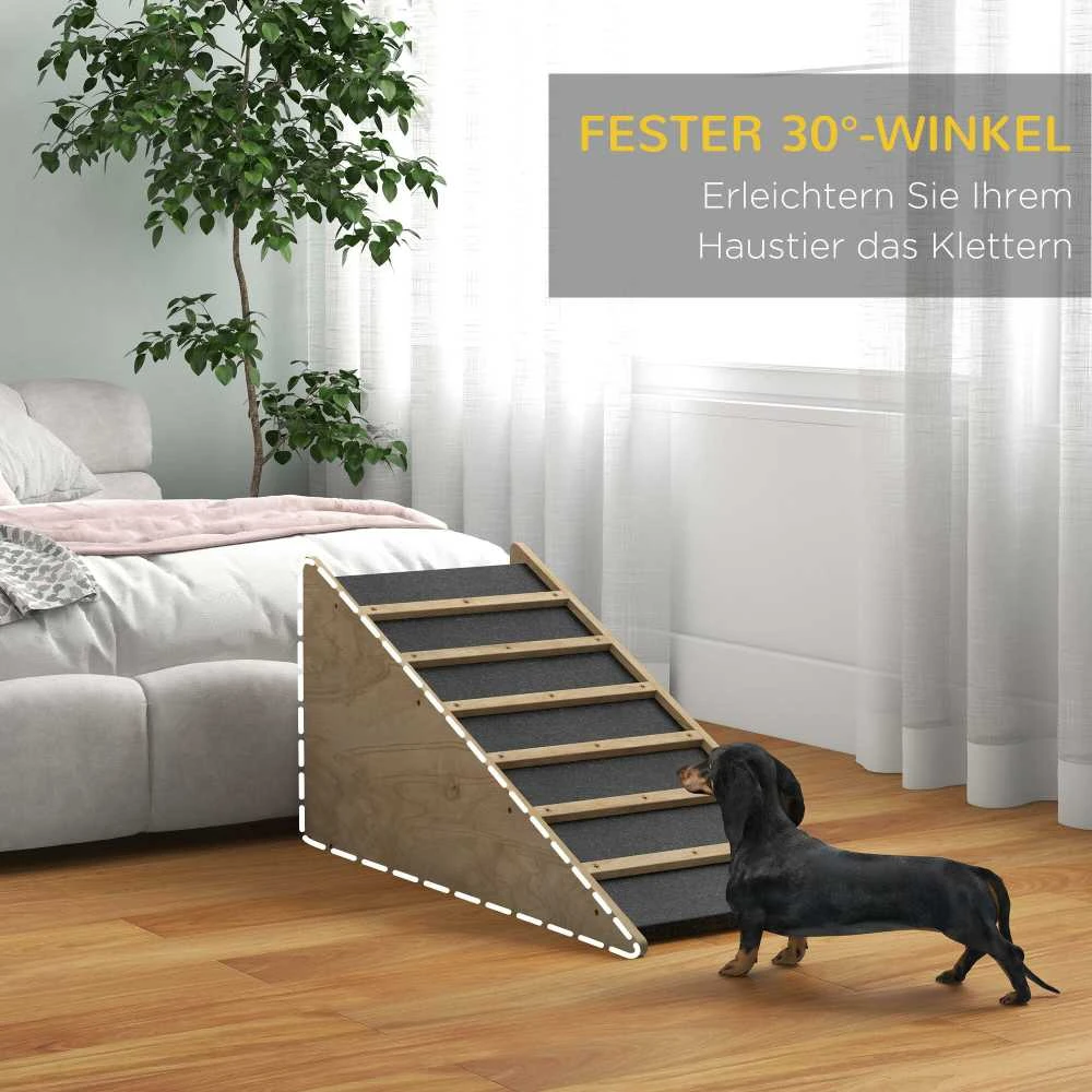 PawHut šunų rampa, neslidi naminių gyvūnėlių rampa automobiliui, įlipimo pagalba vidutinio dydžio šunims iki 20 kg, 90x40x45 cm
