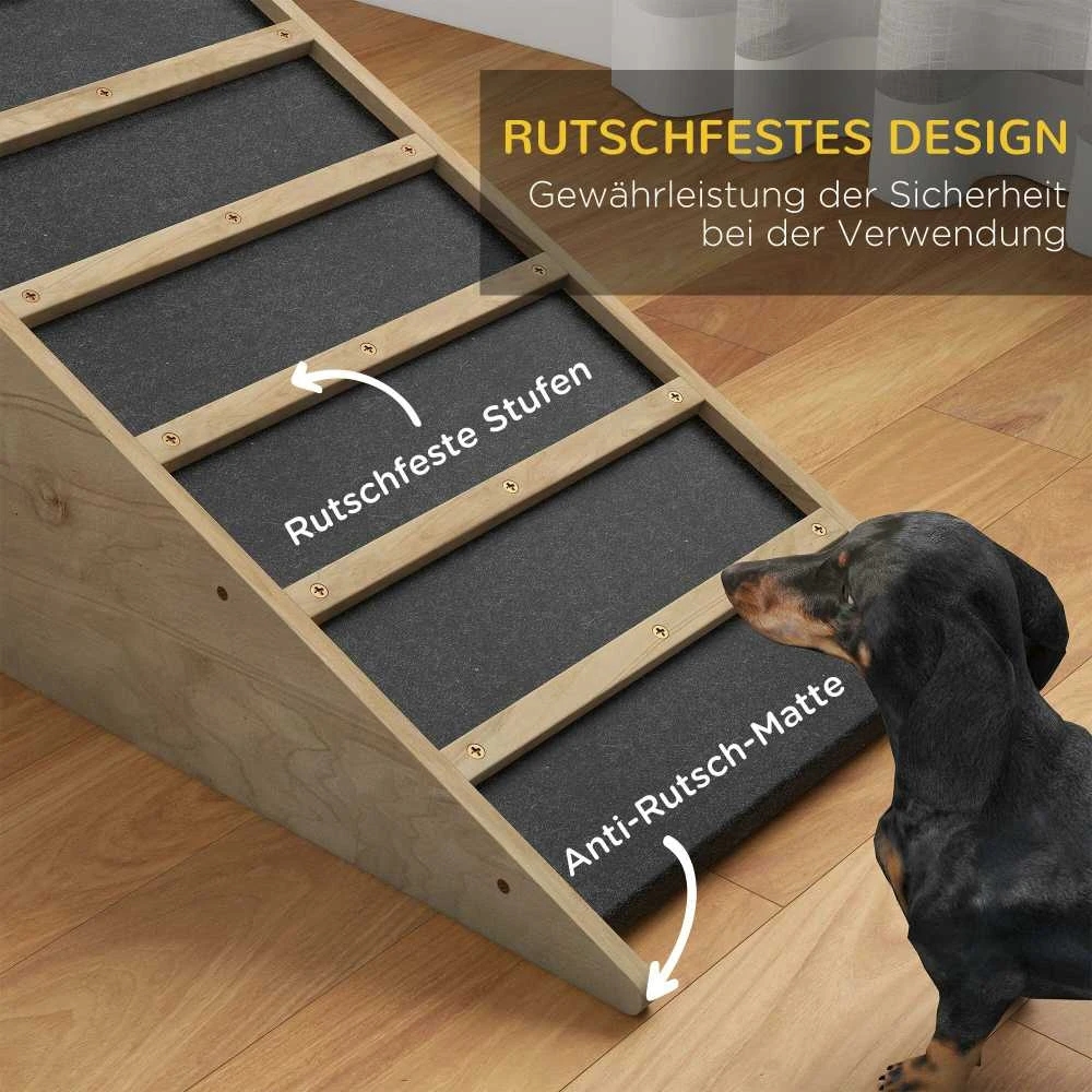 PawHut šunų rampa, neslidi naminių gyvūnėlių rampa automobiliui, įlipimo pagalba vidutinio dydžio šunims iki 20 kg, 90x40x45 cm