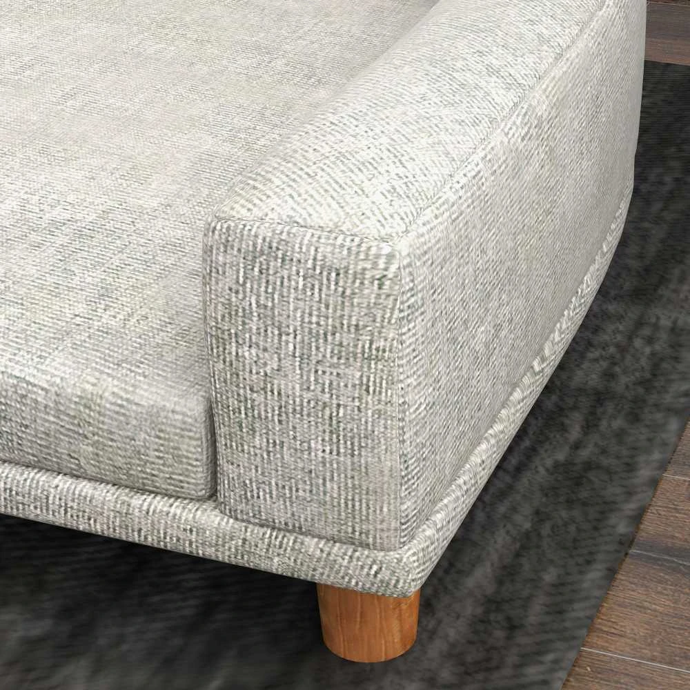 PawHut šunų sofa, naminių gyvūnėlių sofa, kačių sofa su pagalve, šunų lova dideliems šunims, šunų gultas su paaukštintu dizainu, šunų fotelis su medinėmis kojelėmis, pilka, 98 x 67 x 25 cm