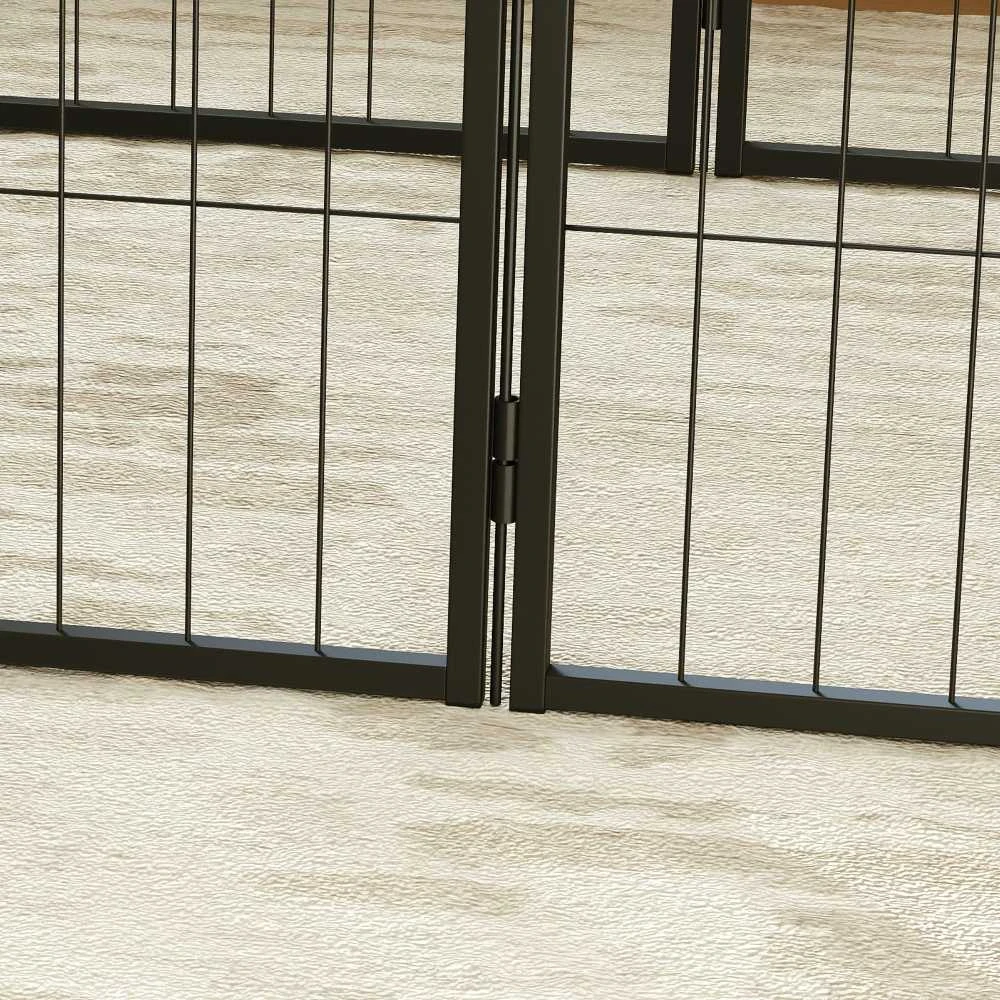 "PawHut" šuniukų aptvaras, 60 cm aukščio, 6-PLG. šunų aptvaras "pasidaryk pats" šuniukų aptvaras su durelėmis, laisvas aptvaras mažiems šunims, plienas, juodas