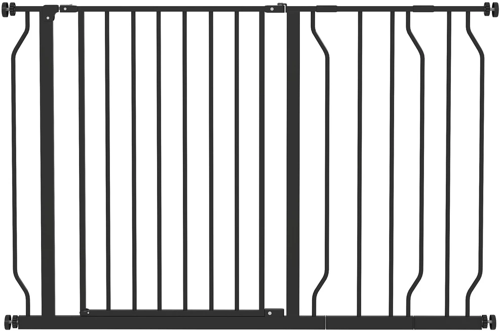 PawHut šunų apsauginiai varteliai, 75–115 cm, metaliniai, juodi | Aosom