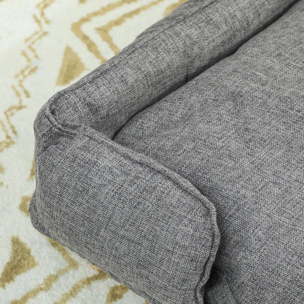 PawHut šunų sofa, augintinio sofa, augintinio lova, nuimamas ir plaunamas paminkštinimas, natūrali + tamsiai pilka