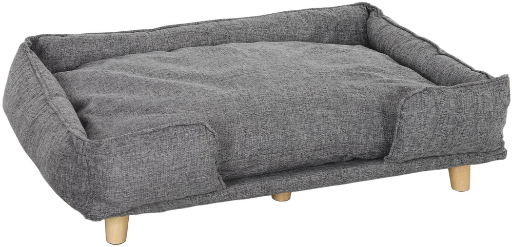 PawHut šunų sofa, augintinio sofa, augintinio lova, nuimamas ir plaunamas paminkštinimas, natūrali + tamsiai pilka