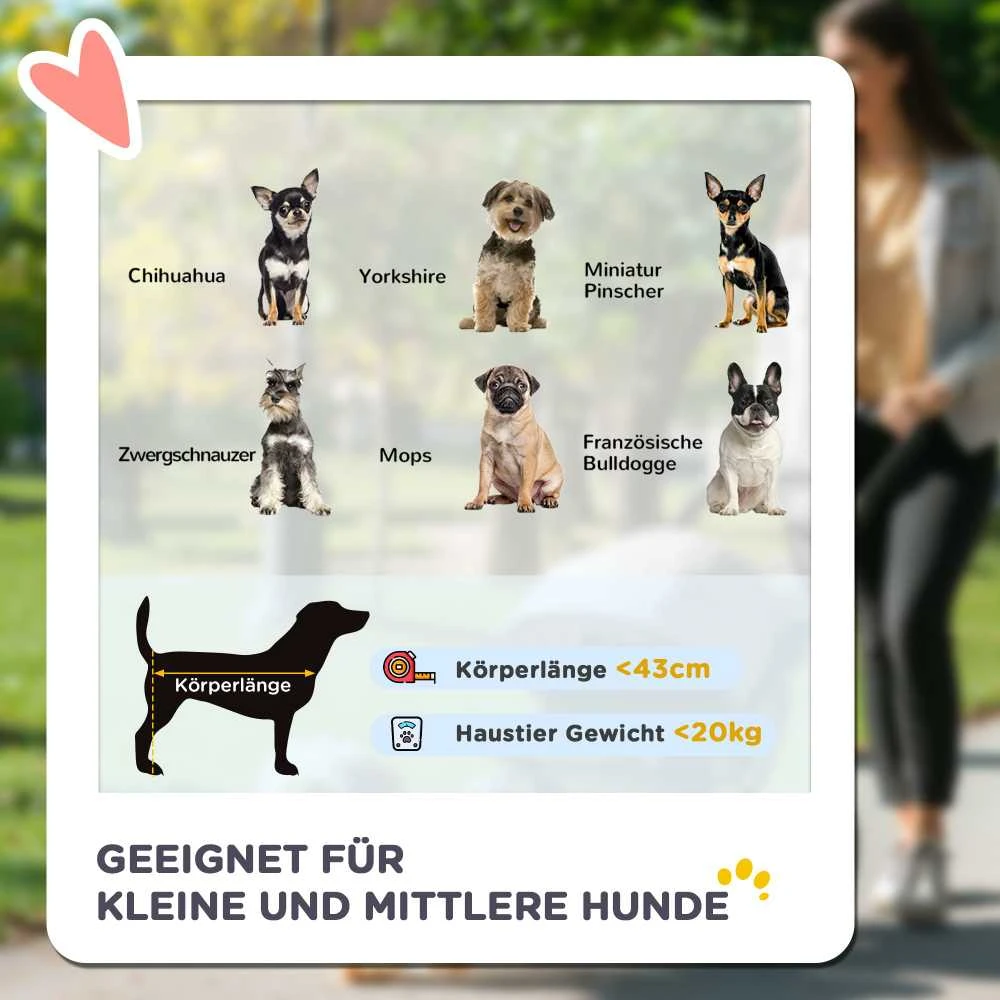 PawHut sulankstomas vežimėlis šunims ir katėms iki 20 kg, visureigiai guminiai ratai, pagalvėlė, tinkliniai langai, durys, krepšys daiktams, tamsiai žalias